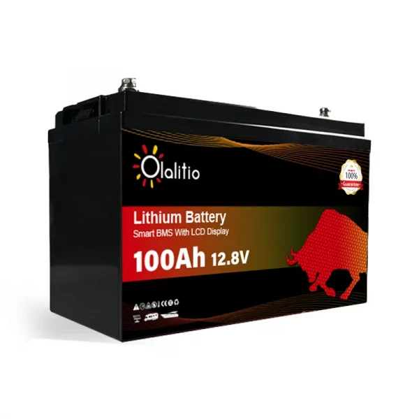 Lithium Batterie 100Ah 12V LiFePO4-LCD-BMS-Olalitio –